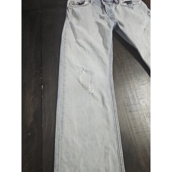 Diesel Basic Jeans Mens 33 Light Wash Straight Leg Button Fly Distressed(HL4) - Picture 2 of 13